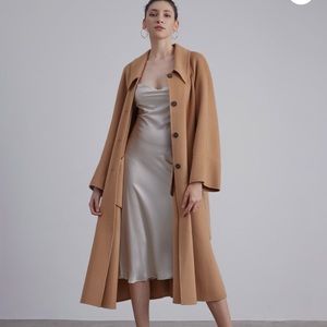 Silk Maison 100% Wool Button Up Collar Coat - Brand New